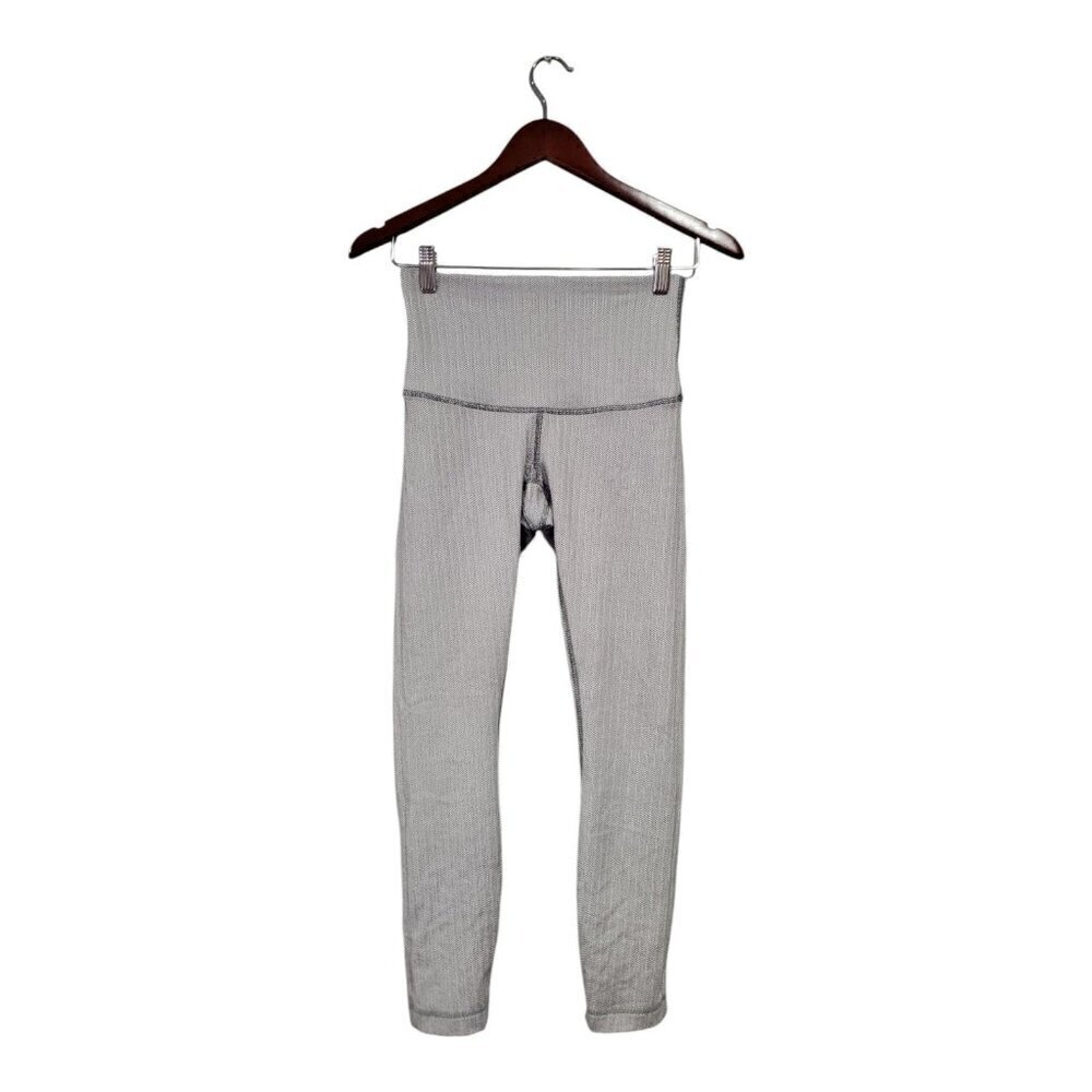 Lululemon Wunder Under Hi-Rise 7/8 Tight 24" Size 4 Light Gray Herringbone
